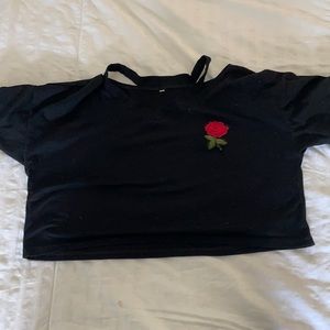 Shein cropped rose top